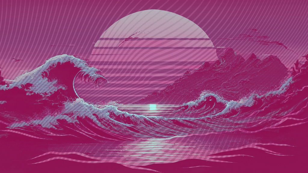 Urban Surfer’s Guide: Stay Connected to the Ocean, Even in the City, Thank The WaveMaker, ocean, with waves, vaporwave artwork.