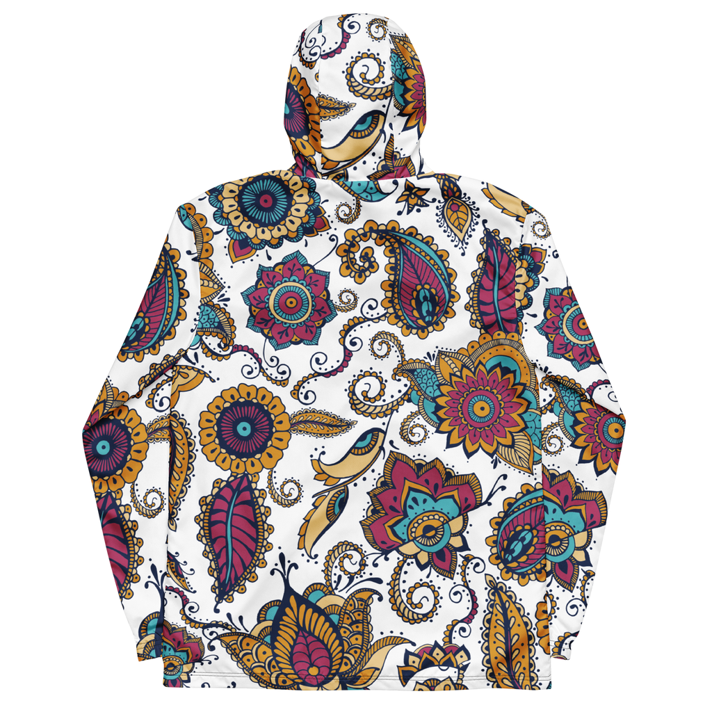 Thank The Wavemaker Paisley Print Windbreaker:
A stylish all-over paisley print windbreaker designed for lightweight comfort and all-weather protection. Made from water-resistant fabric with a breathable mesh lining, featuring elastic cuffs, an adjustable hood, and side pockets for functionality. Perfect for layering and built for those who move with the elements.