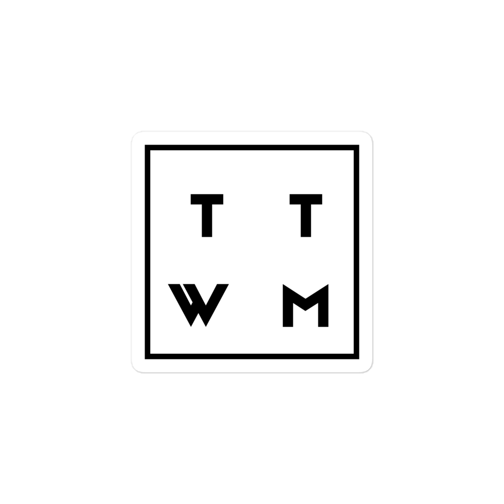 TTWM White Monogram Sticker Stickers thankthewavemaker Default Title  