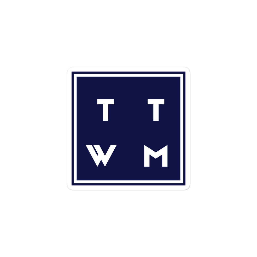 TTWM Blue Monogram Sticker Stickers thankthewavemaker Default Title  