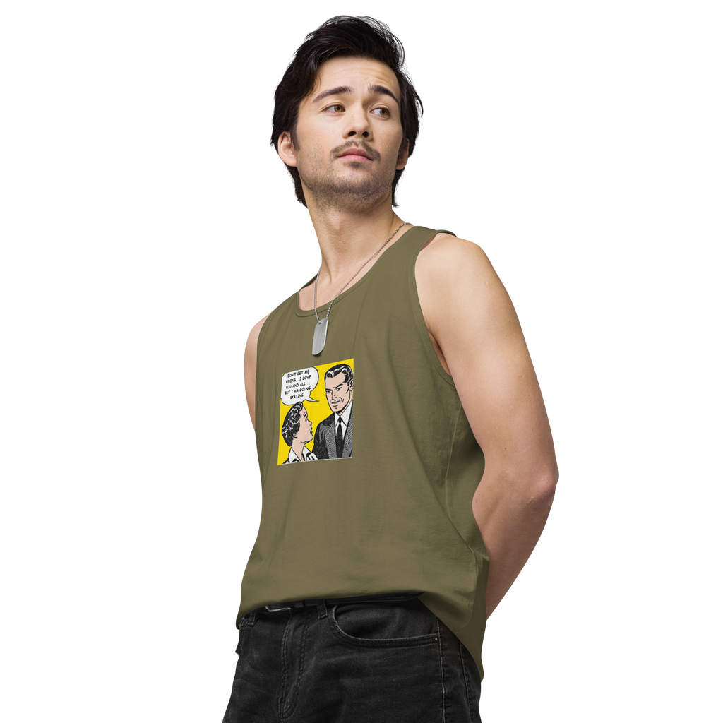 "Don’t Get Me Wrong...I Love You And All But I’m Going Skating" Camo Tank

This tank’s got one thing to say—priorities, right? Whether you’re tearing it up at the park, cruising the streets, or just repping that skate-or-die attitude, this piece makes it clear: love’s cool, but skating’s life.

With a nod to old-school comic vibes, the bold graphic hits you right in the feels. Built soft, smooth, and tough, it’s the perfect combo of throwback style and everyday skate energy. Rock it solo, layer it up, 