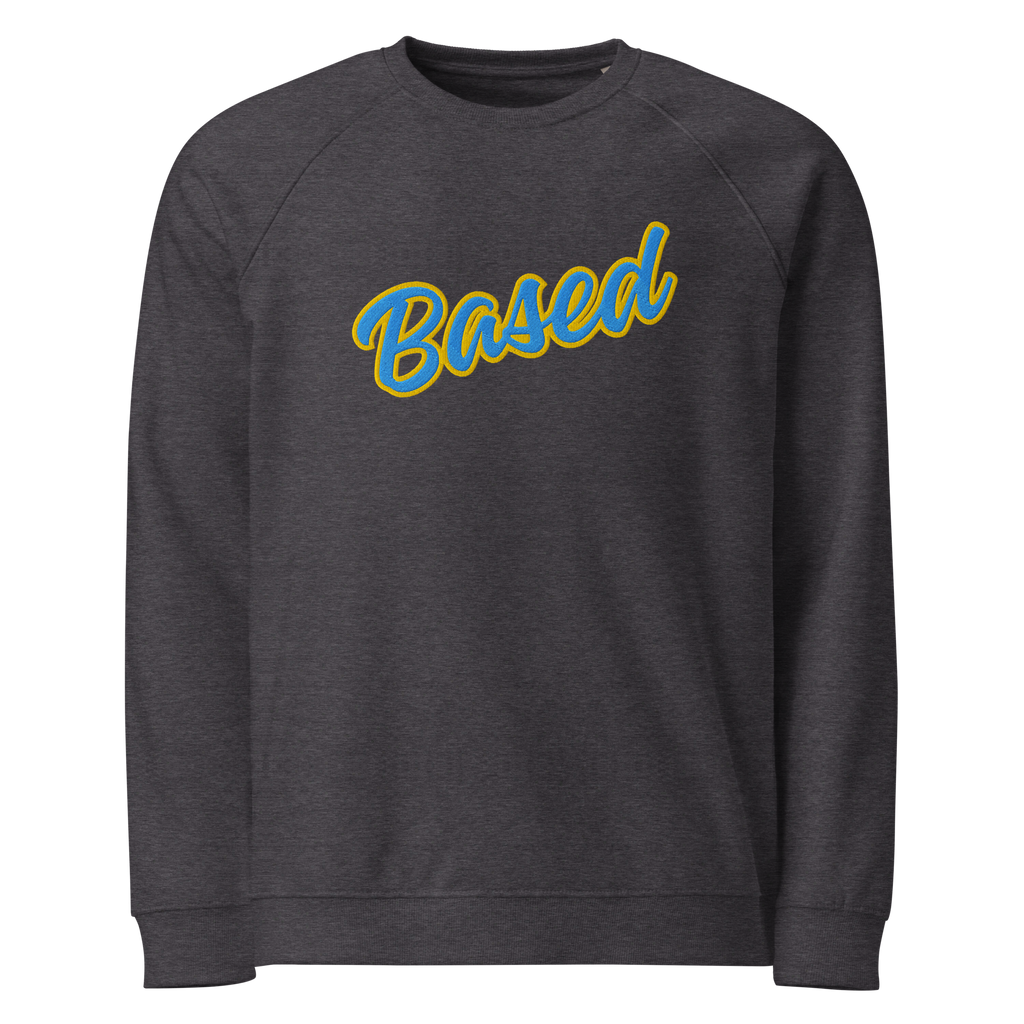 Thank The WaveMaker "BASED" Charcoal Sweatshirt:
A charcoal premium organic cotton raglan sweatshirt featuring "BASED" embroidered in bold cursive across the chest, inspired by old-school baseball fonts. Designed for ultimate comfort with a brushed fleece lining, raglan sleeves, and a heavyweight feel. A timeless streetwear essential for those who stand solid, move with purpose, and stay true.