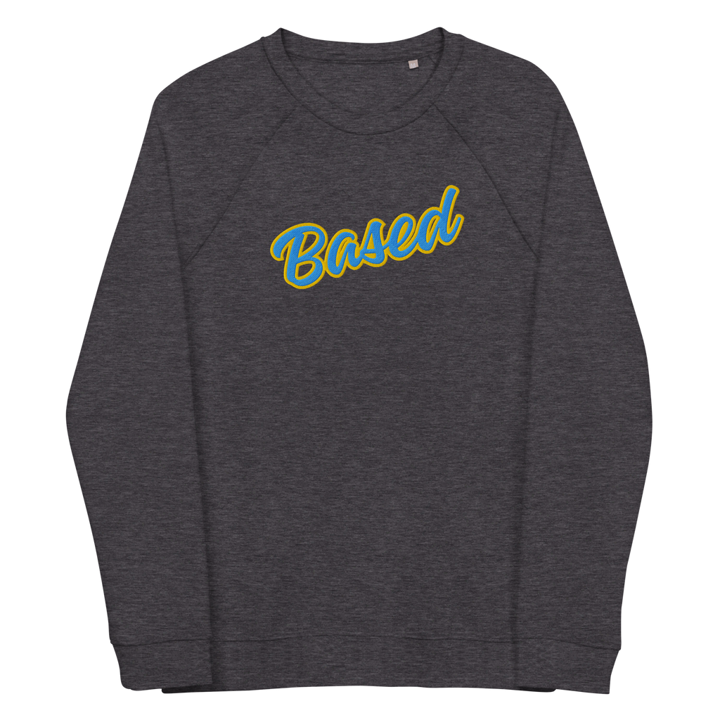 Thank The WaveMaker "BASED" Charcoal Sweatshirt:
A charcoal premium organic cotton raglan sweatshirt featuring "BASED" embroidered in bold cursive across the chest, inspired by old-school baseball fonts. Designed for ultimate comfort with a brushed fleece lining, raglan sleeves, and a heavyweight feel. A timeless streetwear essential for those who stand solid, move with purpose, and stay true.