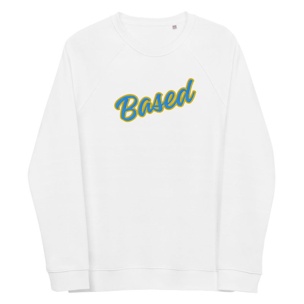 Thank The WaveMaker "BASED" White Sweatshirt:
A white premium organic cotton raglan sweatshirt featuring "BASED" embroidered in bold cursive across the chest, inspired by old-school baseball fonts. Designed for ultimate comfort with a brushed fleece lining, raglan sleeves, and a heavyweight feel. A timeless streetwear essential for those who stand solid, move with purpose, and stay true.