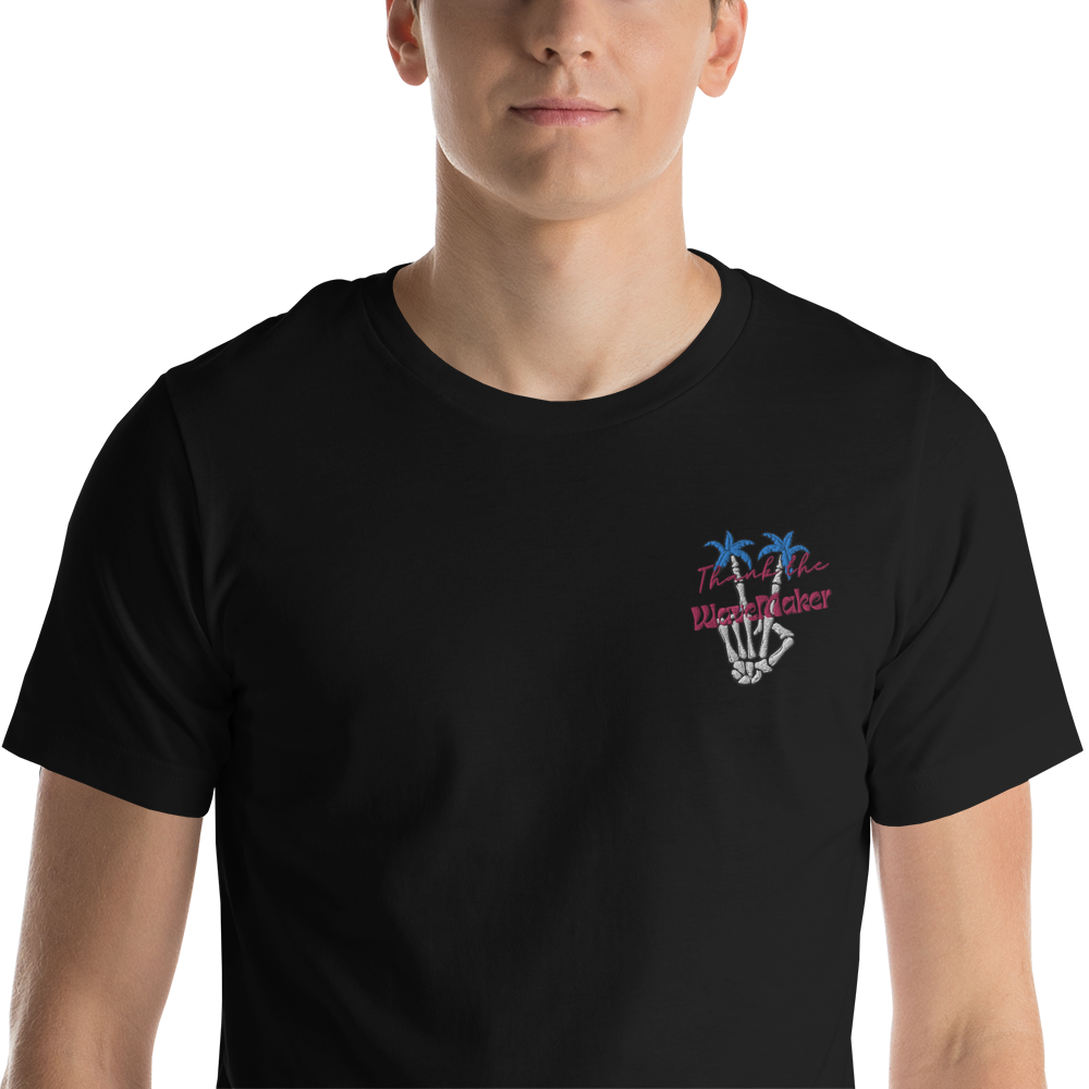 Peace Out Embroidered Tee Shirts thankthewavemaker Black XS 