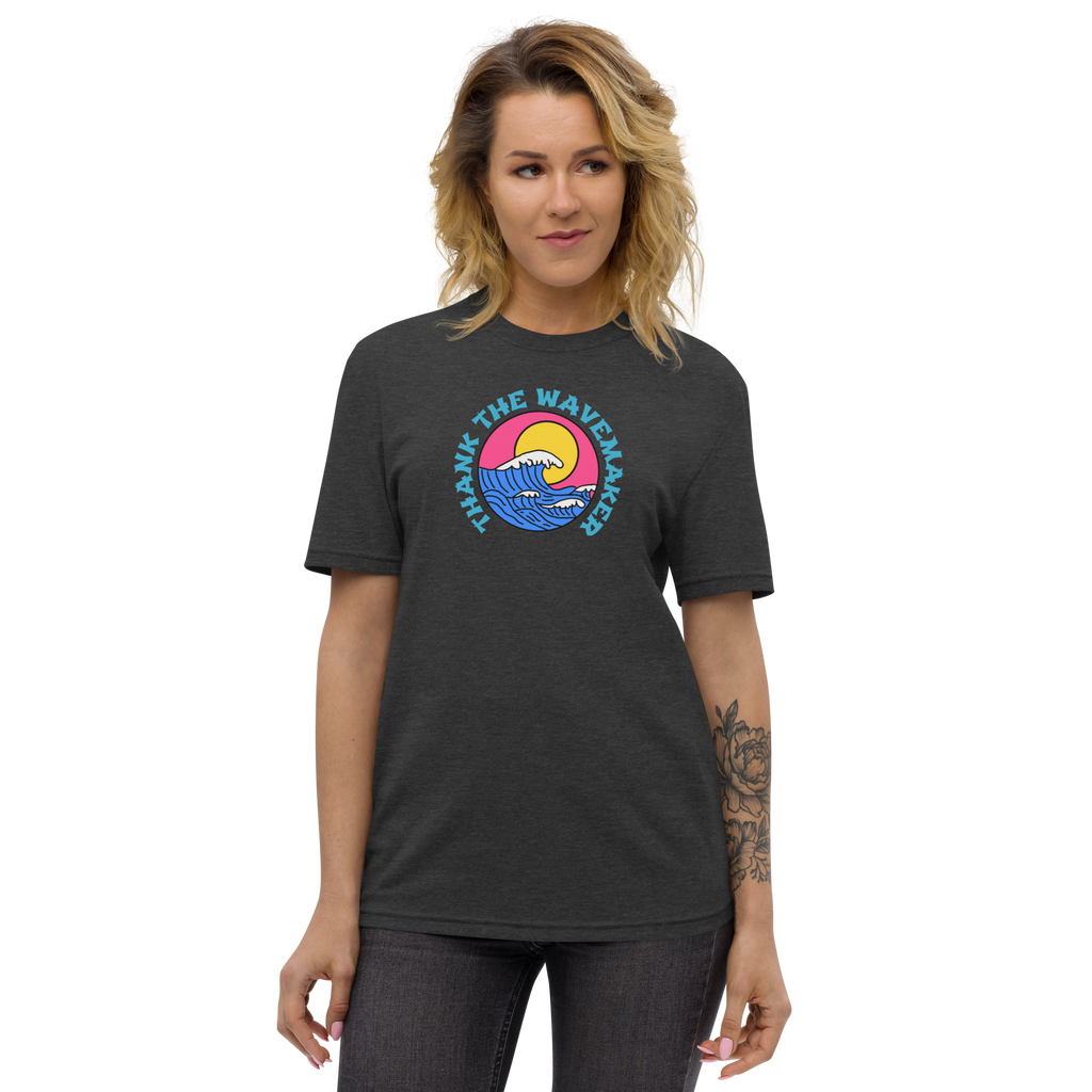 TTWM OG Logo & Text Unisex Recycled T-shirt Shirts thankthewavemaker Charcoal Heather S 